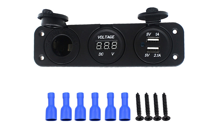 Car Switch Panel Input:   DC12V-24V Output:  5V/3.1A 12V/20A 24V/10A