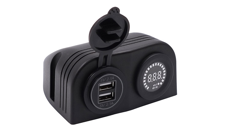 Refit car switch panel Input:DC12V Output:5V/4.2A  12/20A Voltage:5-15V