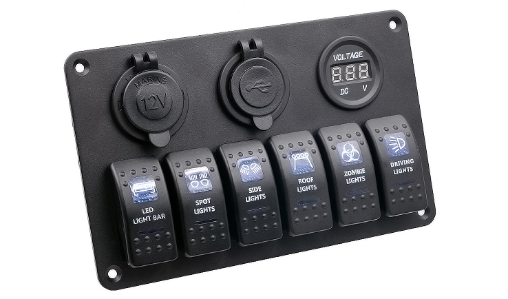 Switch Panel  Input: DC12V-24V Output: 5V  3.1A  12V/20A  24V/10A